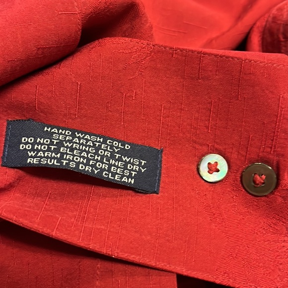 Grant Thomas Silk Casual Button Down Men’s Size M Red Short Sleeve Beach - Picture 6 of 6